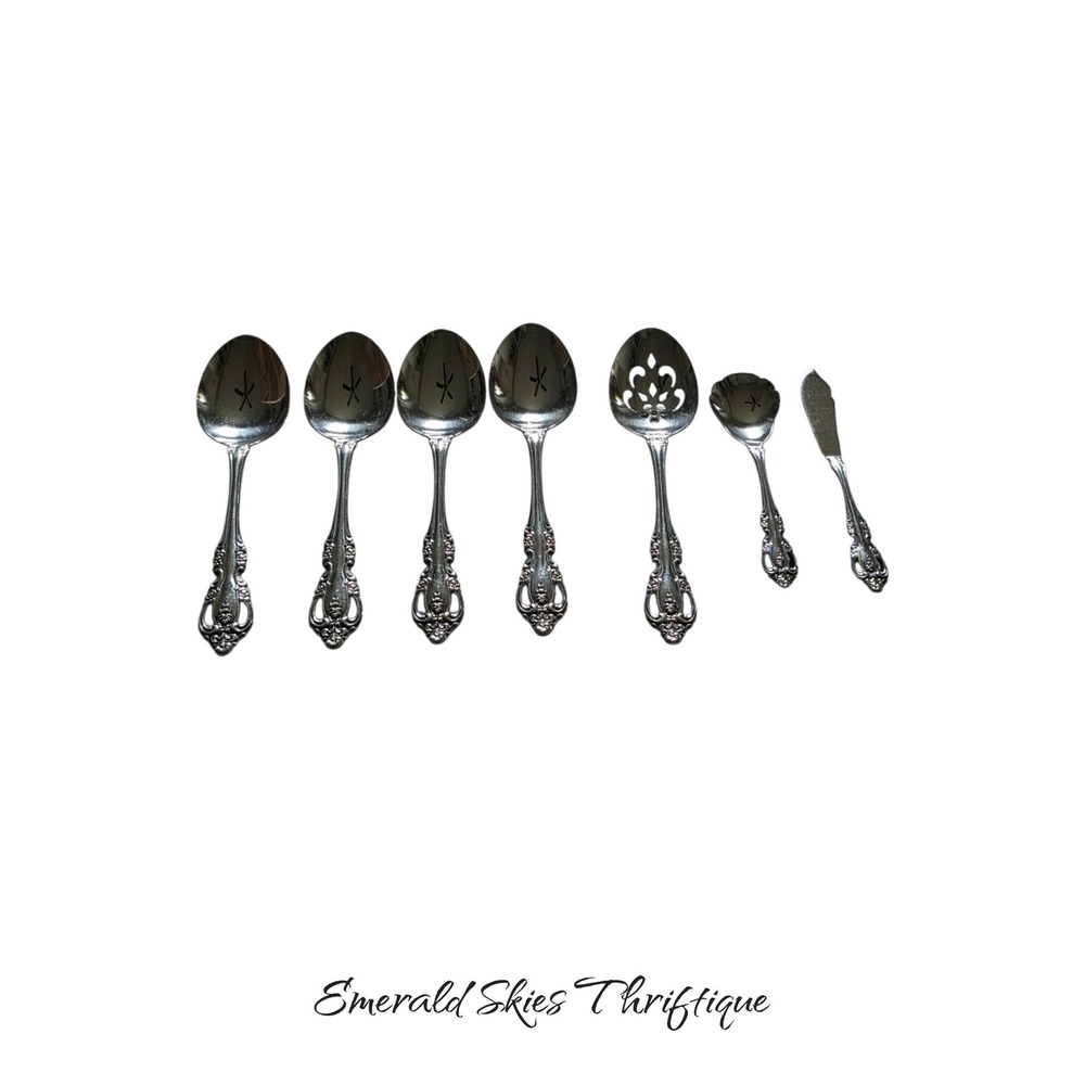 Oneida Brahms Set of 7 Community Stainless Flatware serving utensils